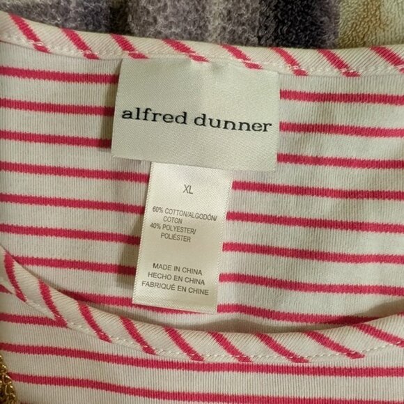 NWT Alfred Dunner Ladies Pink and Red & White Striped Long Sleeve Top, XL - Picture 6 of 11